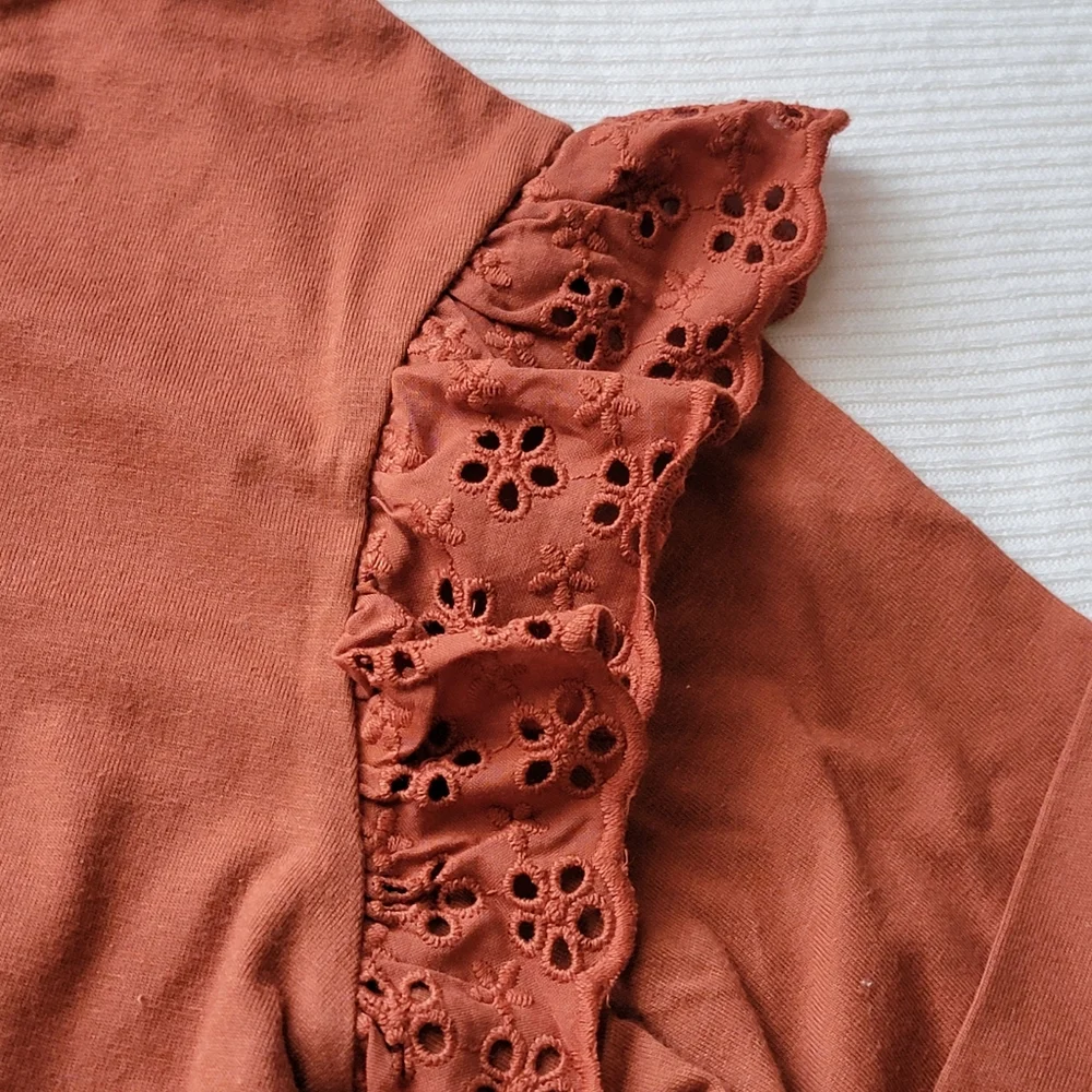 Long Sleeve Ruffle Long Sleeve T-Shirt | Chestnut | Cat & Jack